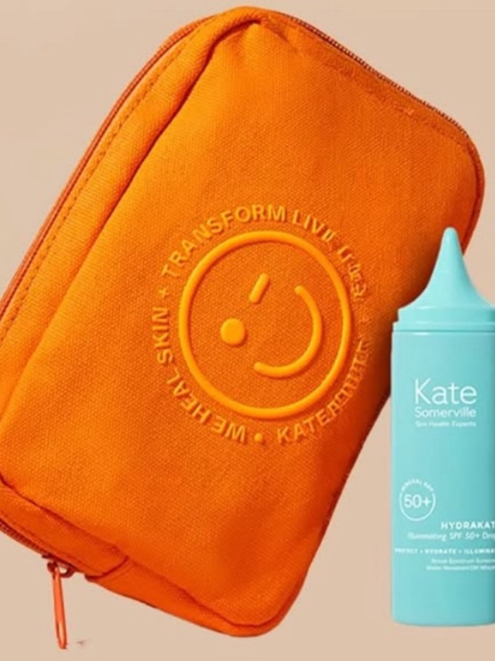 Kate Somerville Hydraskin SPF 50+ Sunscreen with Orange Pouch